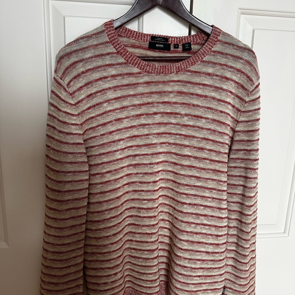 BOSS Men's Striped Sweater - M slim fit